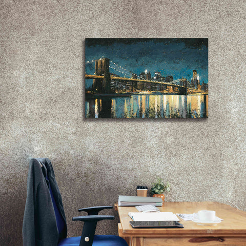 Image of Epic Art 'Bright City Lights Blue I' by James Wiens, Canvas Wall Art,40 x 26