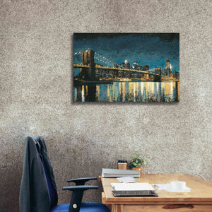 Epic Art 'Bright City Lights Blue I' by James Wiens, Canvas Wall Art,40 x 26