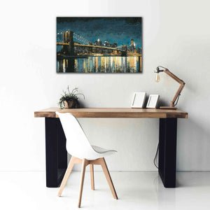 Epic Art 'Bright City Lights Blue I' by James Wiens, Canvas Wall Art,40 x 26