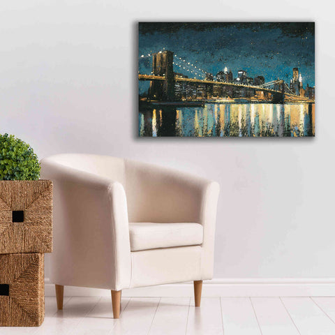 Image of Epic Art 'Bright City Lights Blue I' by James Wiens, Canvas Wall Art,40 x 26