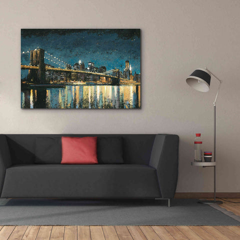 Image of Epic Art 'Bright City Lights Blue I' by James Wiens, Canvas Wall Art,60 x 40