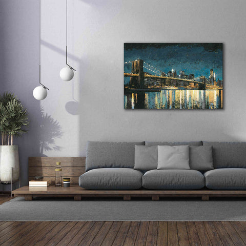 Image of Epic Art 'Bright City Lights Blue I' by James Wiens, Canvas Wall Art,60 x 40