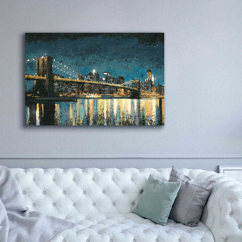 Image of Epic Art 'Bright City Lights Blue I' by James Wiens, Canvas Wall Art,60 x 40