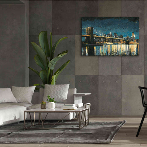 Image of Epic Art 'Bright City Lights Blue I' by James Wiens, Canvas Wall Art,60 x 40