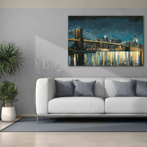 Image of Epic Art 'Bright City Lights Blue I' by James Wiens, Canvas Wall Art,60 x 40