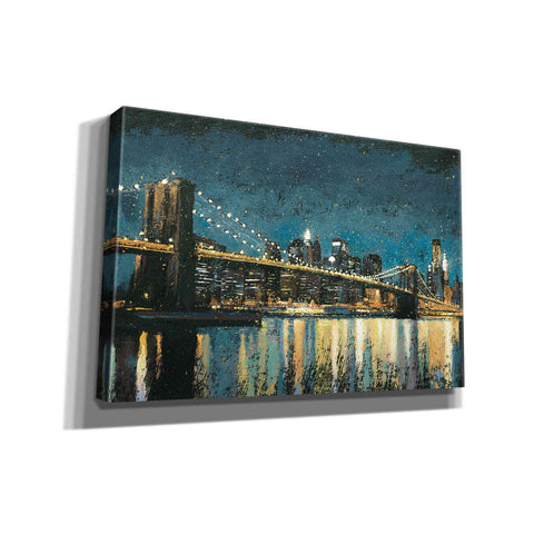 Image of Epic Art 'Bright City Lights Blue I' by James Wiens, Canvas Wall Art,18x12x1.1x0,26x18x1.1x0,40x26x1.74x0,60x40x1.74x0