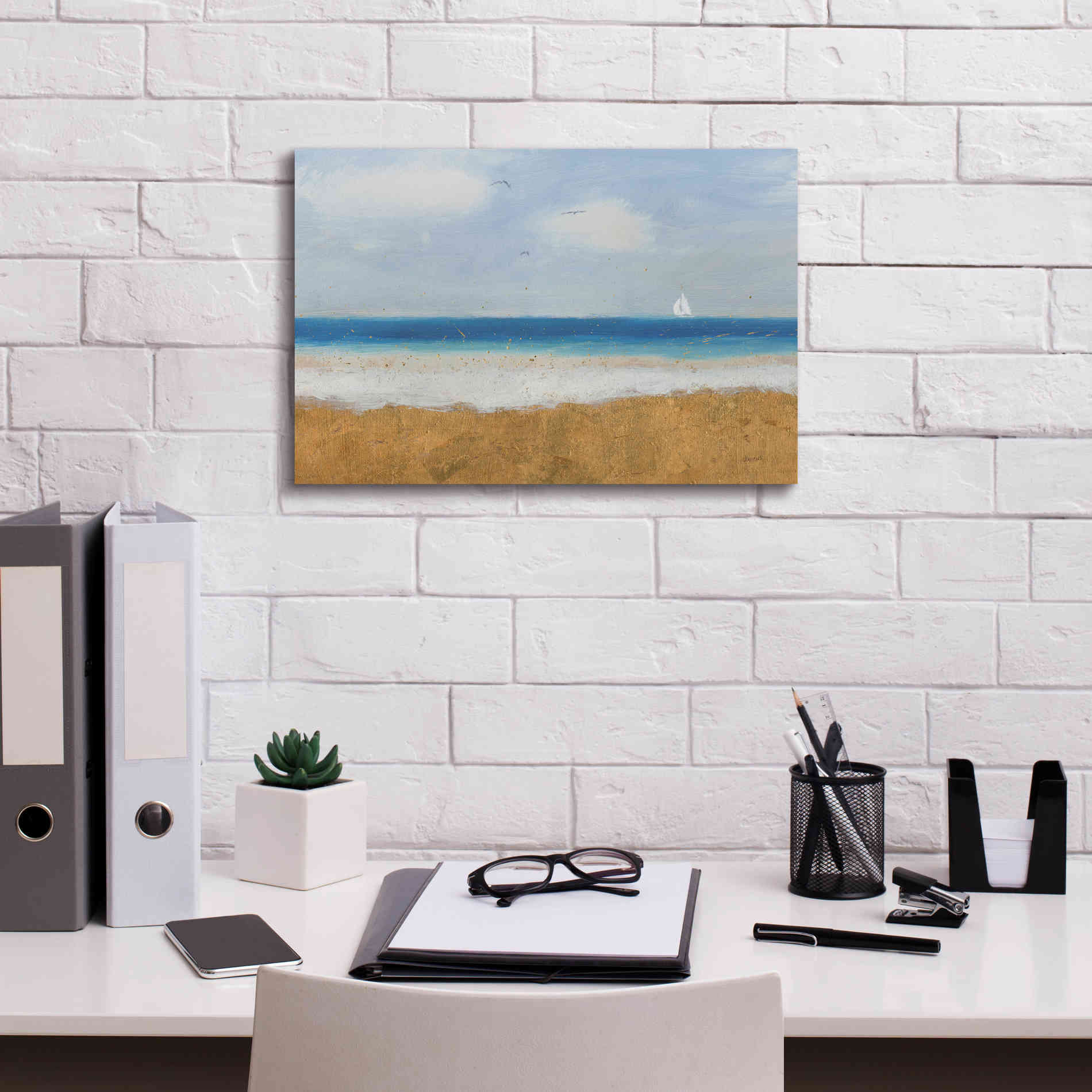Epic Art 'Beach Horizon' by James Wiens, Canvas Wall Art,18 x 12