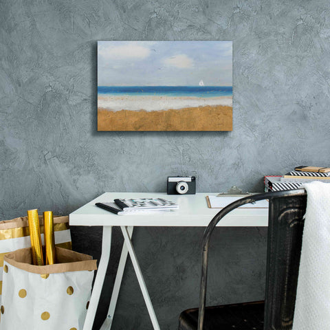 Image of Epic Art 'Beach Horizon' by James Wiens, Canvas Wall Art,18 x 12