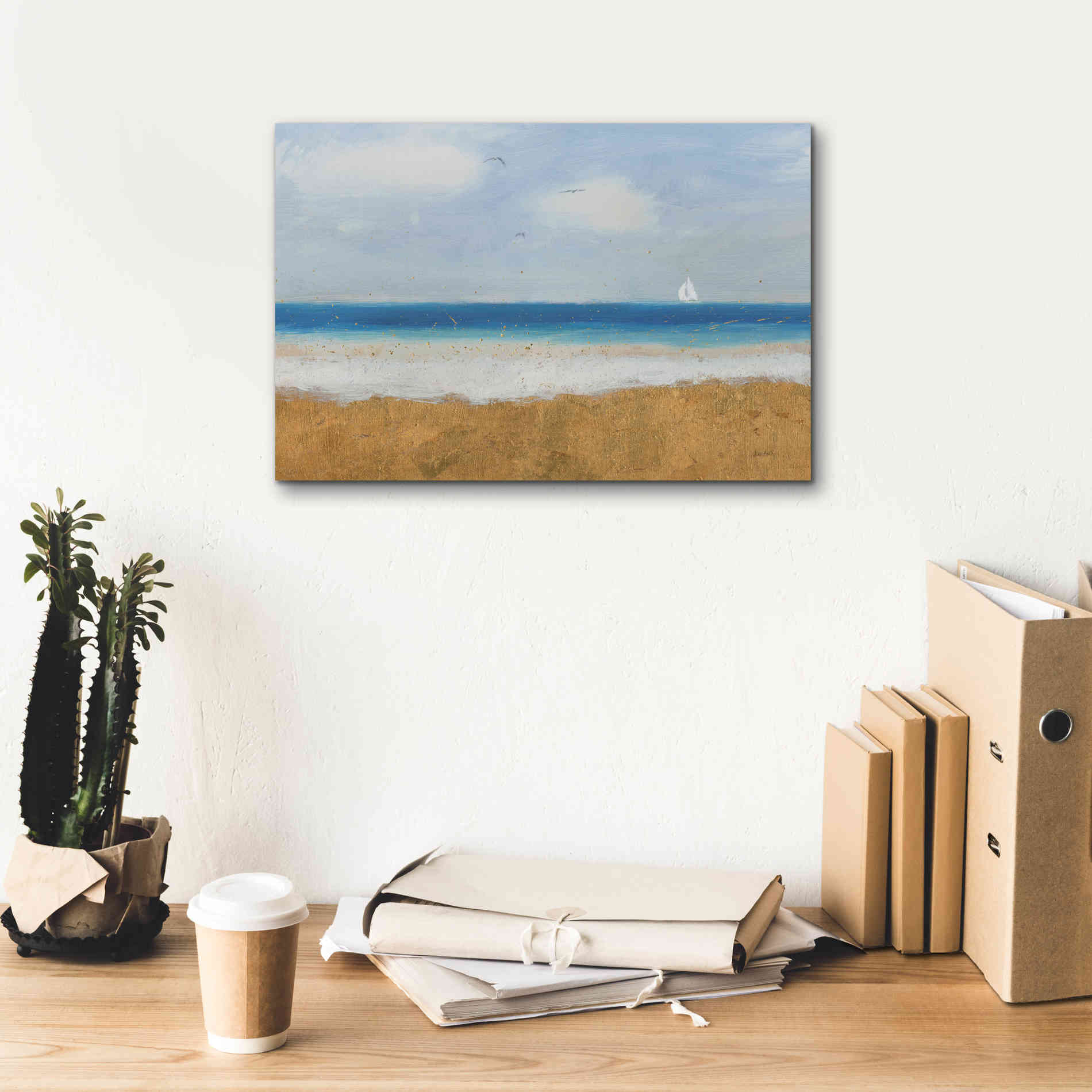 Epic Art 'Beach Horizon' by James Wiens, Canvas Wall Art,18 x 12