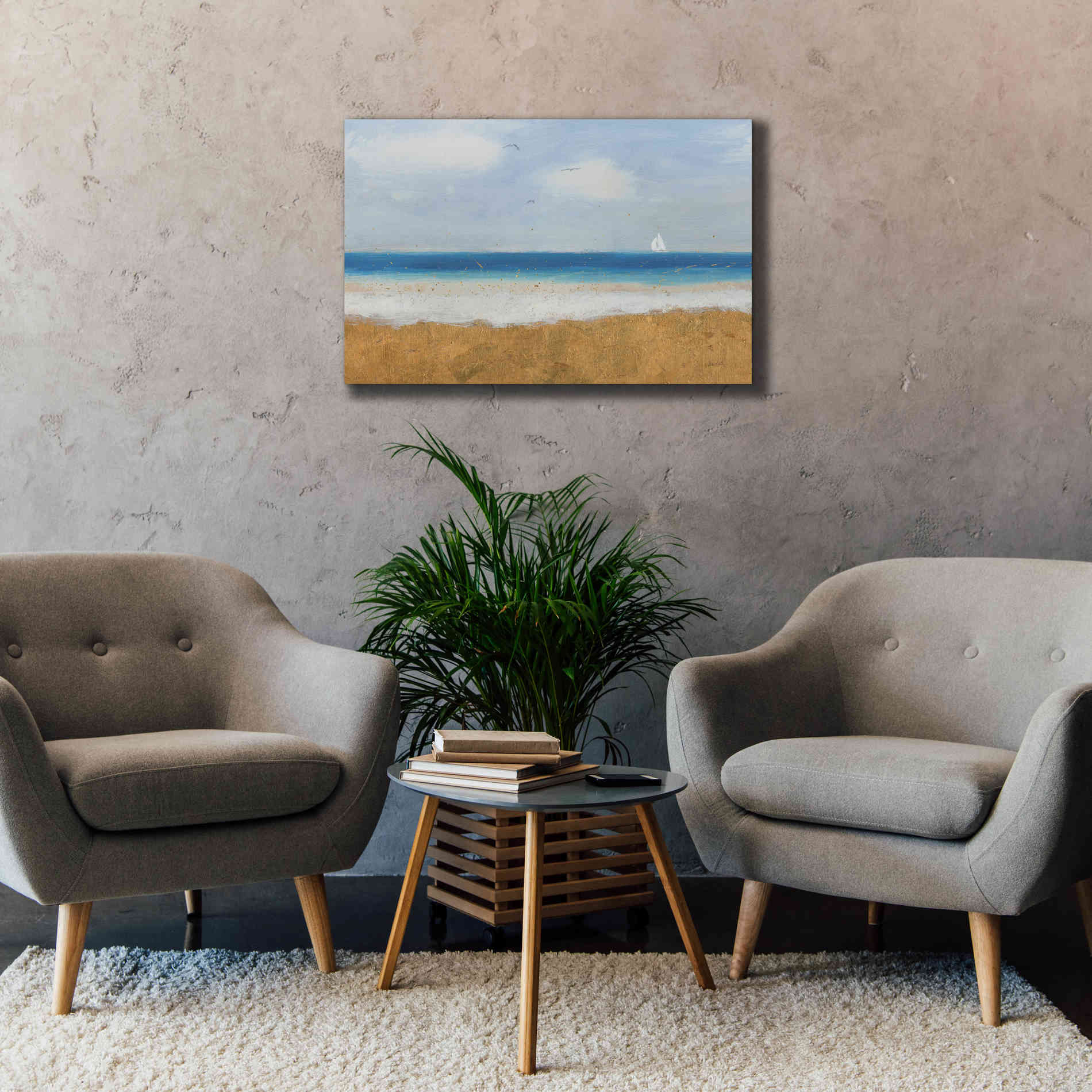 Epic Art 'Beach Horizon' by James Wiens, Canvas Wall Art,40 x 26