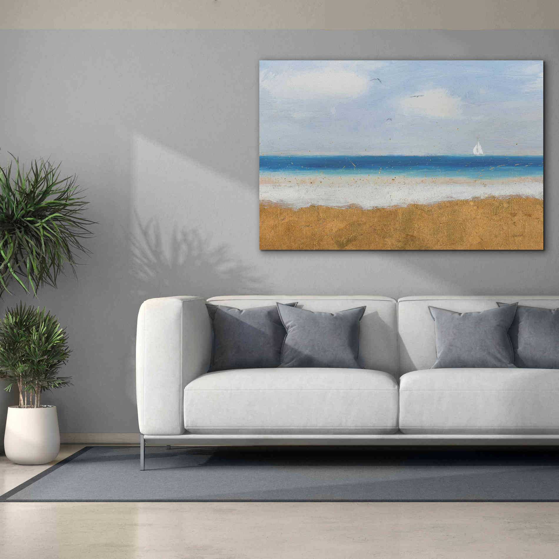 Epic Art 'Beach Horizon' by James Wiens, Canvas Wall Art,60 x 40