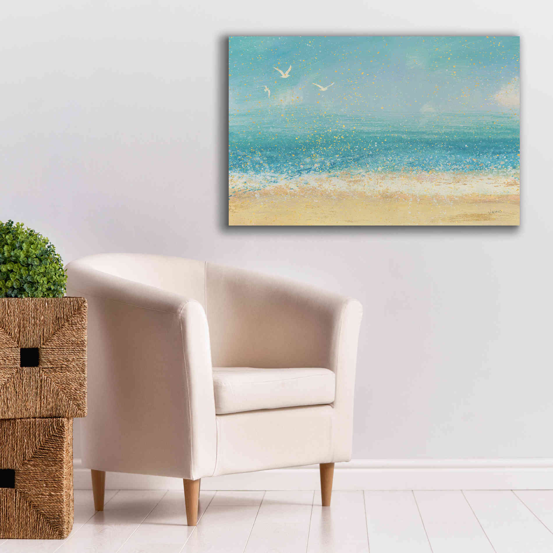 Epic Art 'Splatter Beach I' by James Wiens, Canvas Wall Art,40 x 26