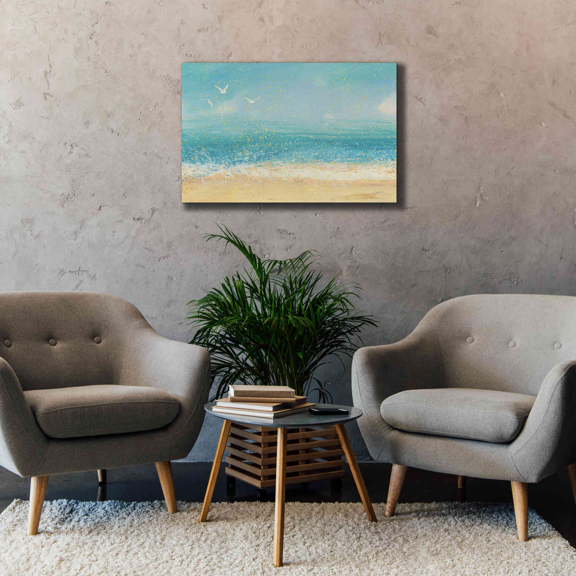 Epic Art 'Splatter Beach I' by James Wiens, Canvas Wall Art,40 x 26