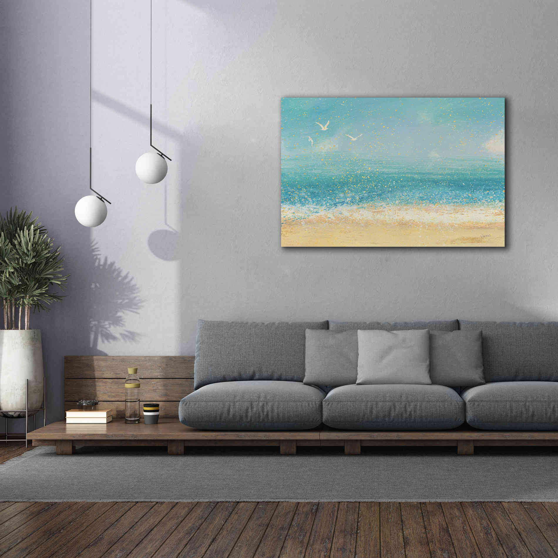 Epic Art 'Splatter Beach I' by James Wiens, Canvas Wall Art,60 x 40