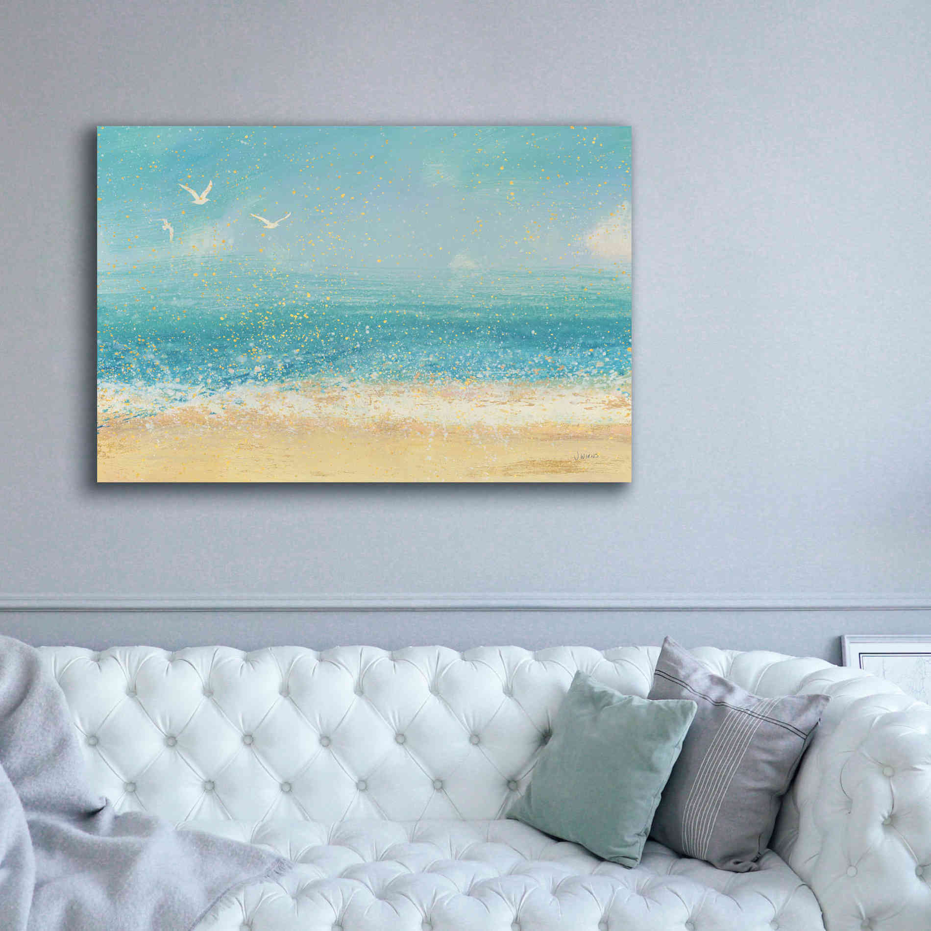 Epic Art 'Splatter Beach I' by James Wiens, Canvas Wall Art,60 x 40