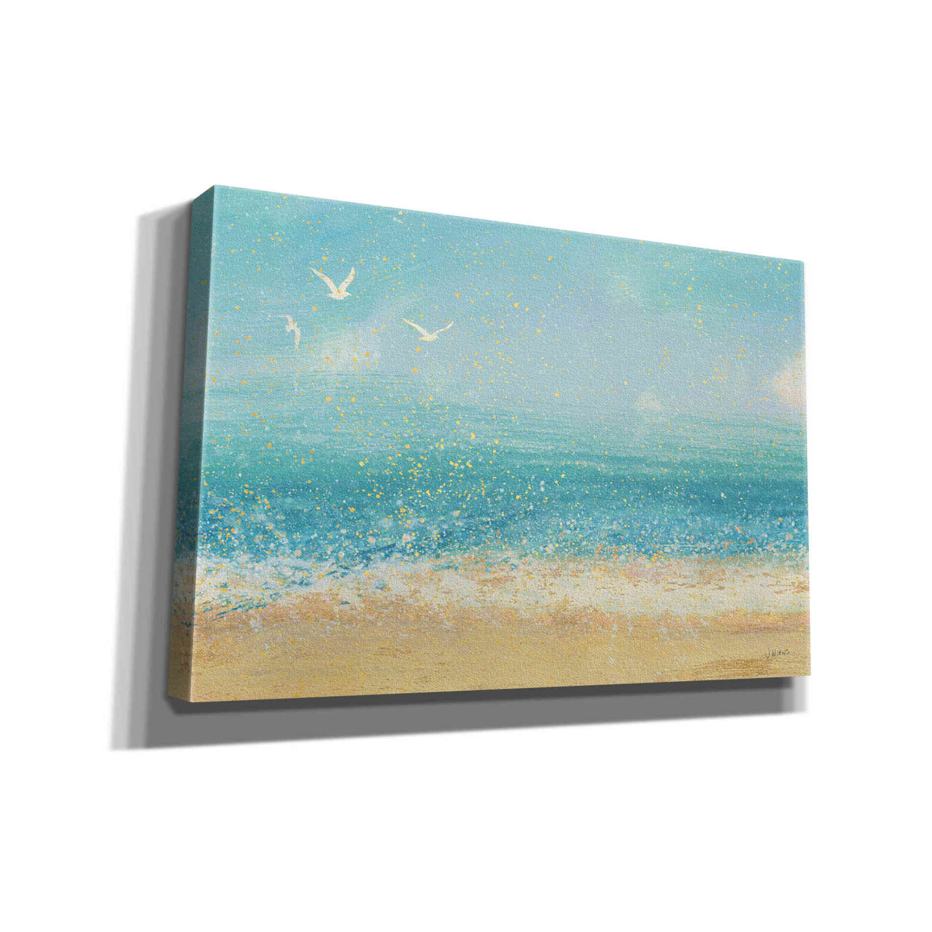 Epic Art 'Splatter Beach I' by James Wiens, Canvas Wall Art,18x12x1.1x0,26x18x1.1x0,40x26x1.74x0,60x40x1.74x0