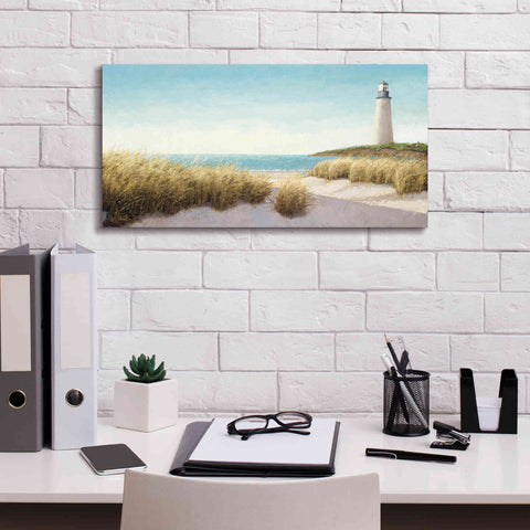 Image of Epic Art 'Lighthouse by the Sea' by James Wiens, Canvas Wall Art,24 x 12