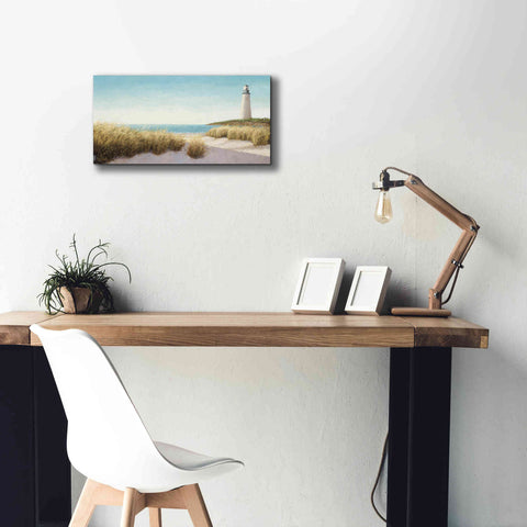 Image of Epic Art 'Lighthouse by the Sea' by James Wiens, Canvas Wall Art,24 x 12