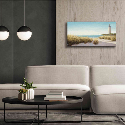 Image of Epic Art 'Lighthouse by the Sea' by James Wiens, Canvas Wall Art,40 x 20