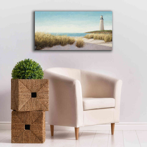 Image of Epic Art 'Lighthouse by the Sea' by James Wiens, Canvas Wall Art,40 x 20