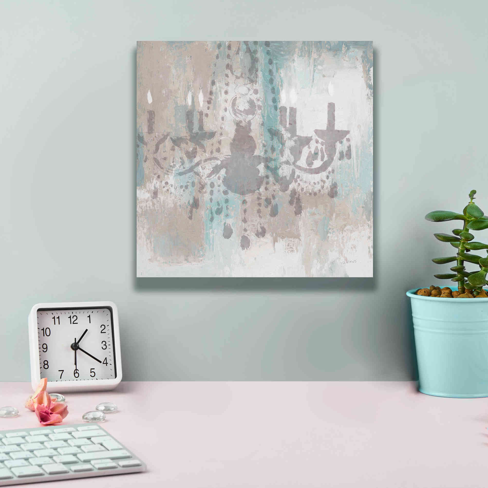 Epic Art 'Candelabra Teal I' by James Wiens, Canvas Wall Art,12 x 12