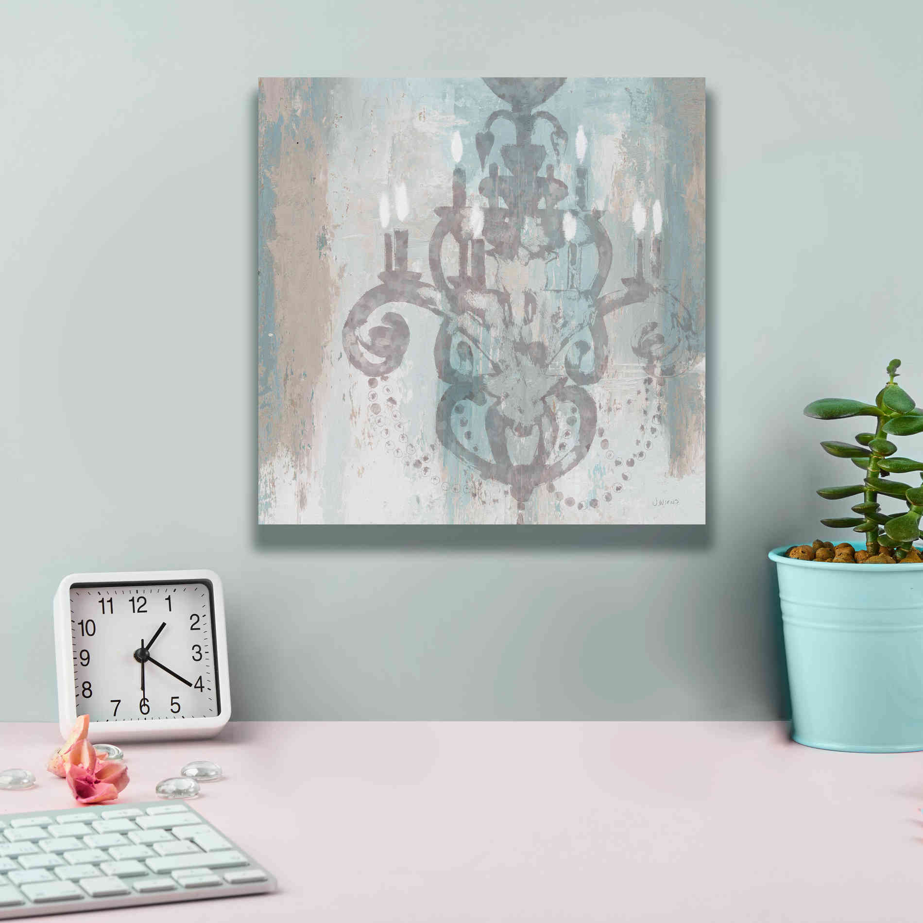 Epic Art 'Candelabra Teal II' by James Wiens, Canvas Wall Art,12 x 12