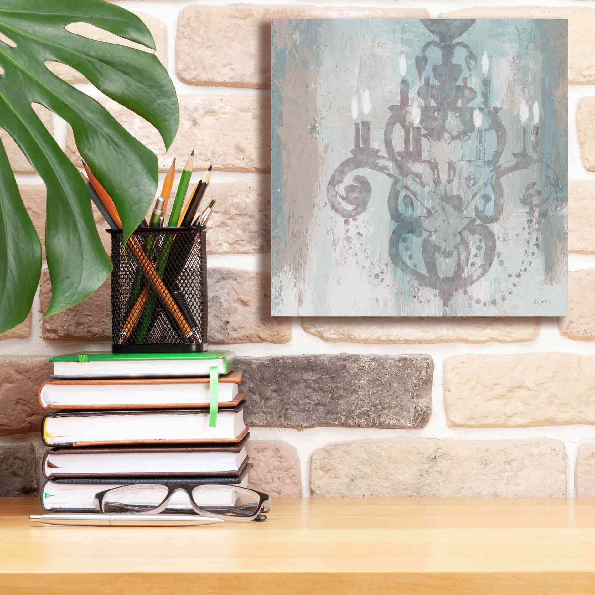 Epic Art 'Candelabra Teal II' by James Wiens, Canvas Wall Art,12 x 12