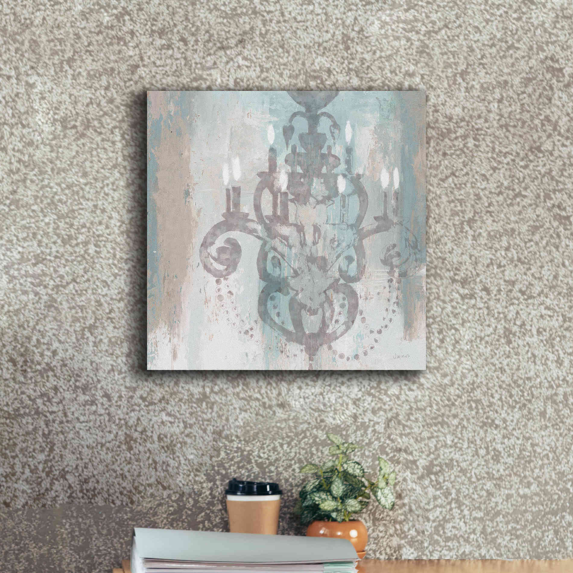 Epic Art 'Candelabra Teal II' by James Wiens, Canvas Wall Art,18 x 18
