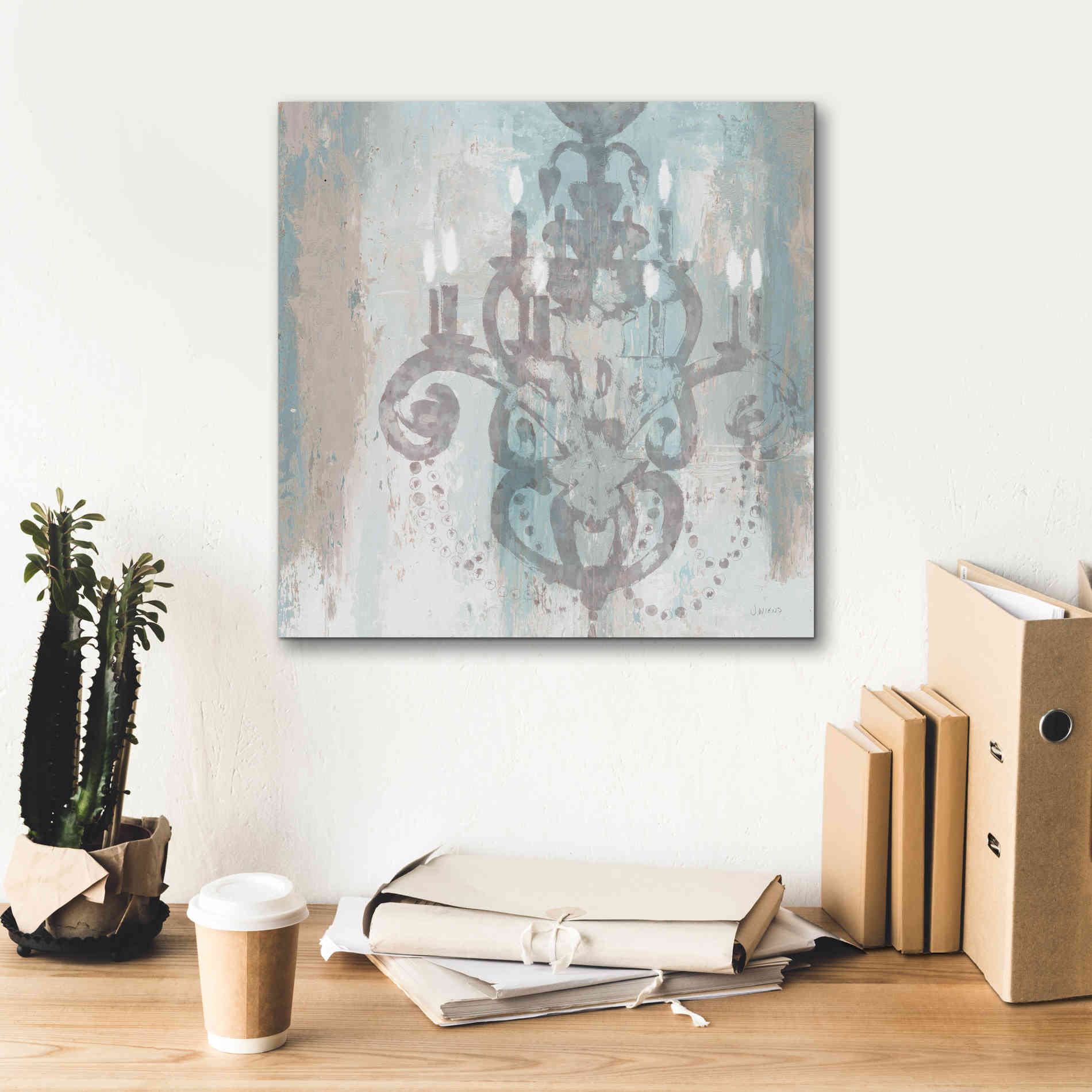 Epic Art 'Candelabra Teal II' by James Wiens, Canvas Wall Art,18 x 18