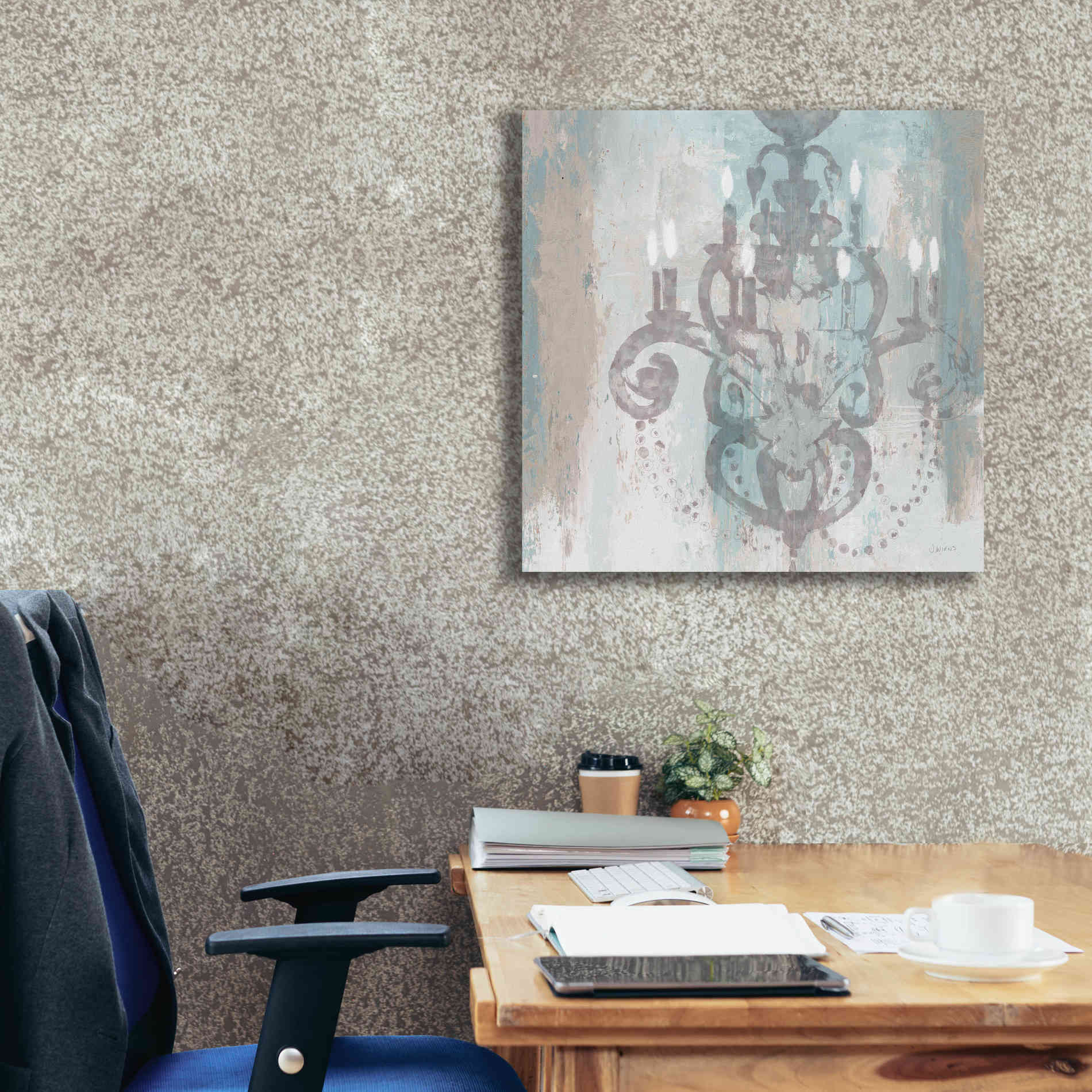 Epic Art 'Candelabra Teal II' by James Wiens, Canvas Wall Art,26 x 26