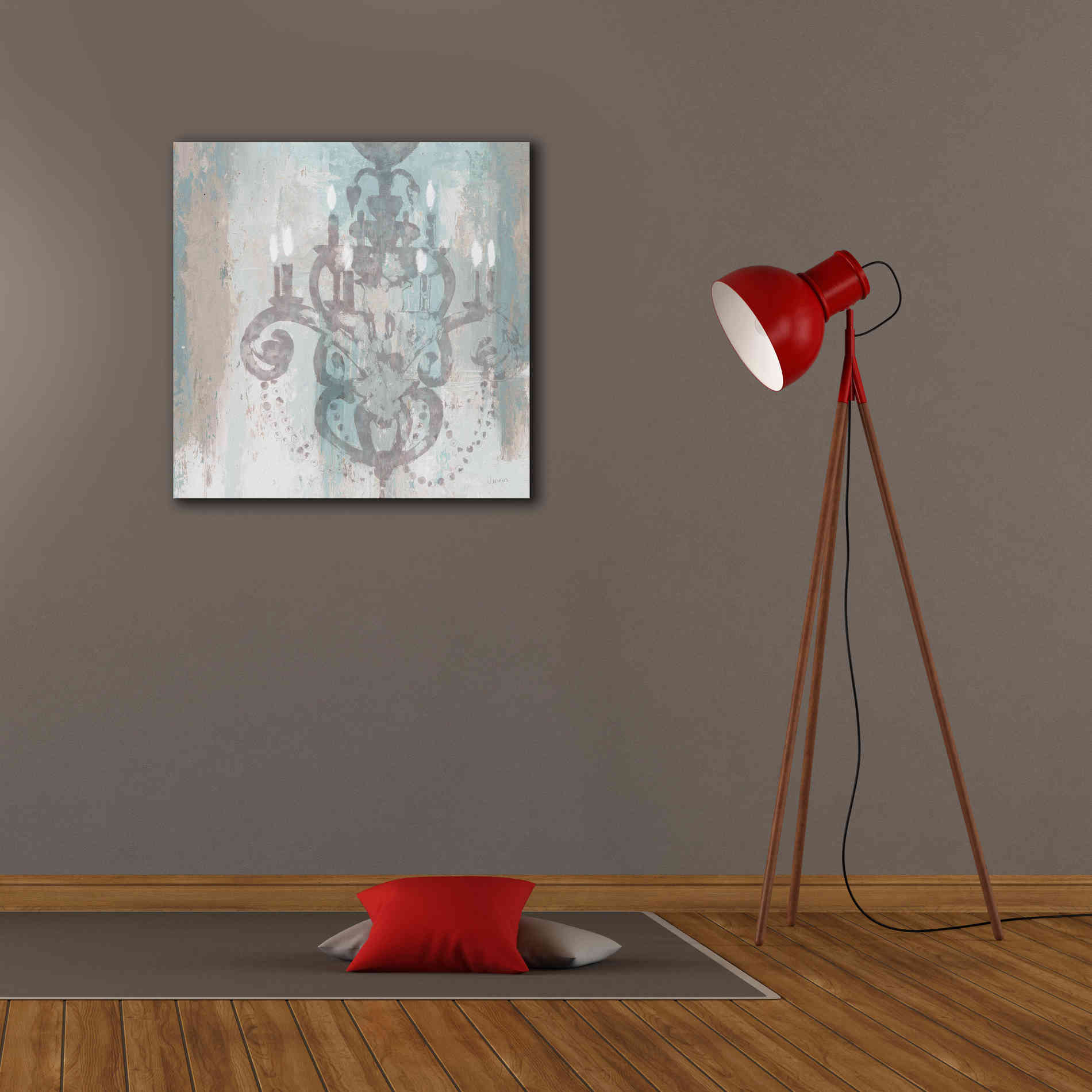 Epic Art 'Candelabra Teal II' by James Wiens, Canvas Wall Art,26 x 26