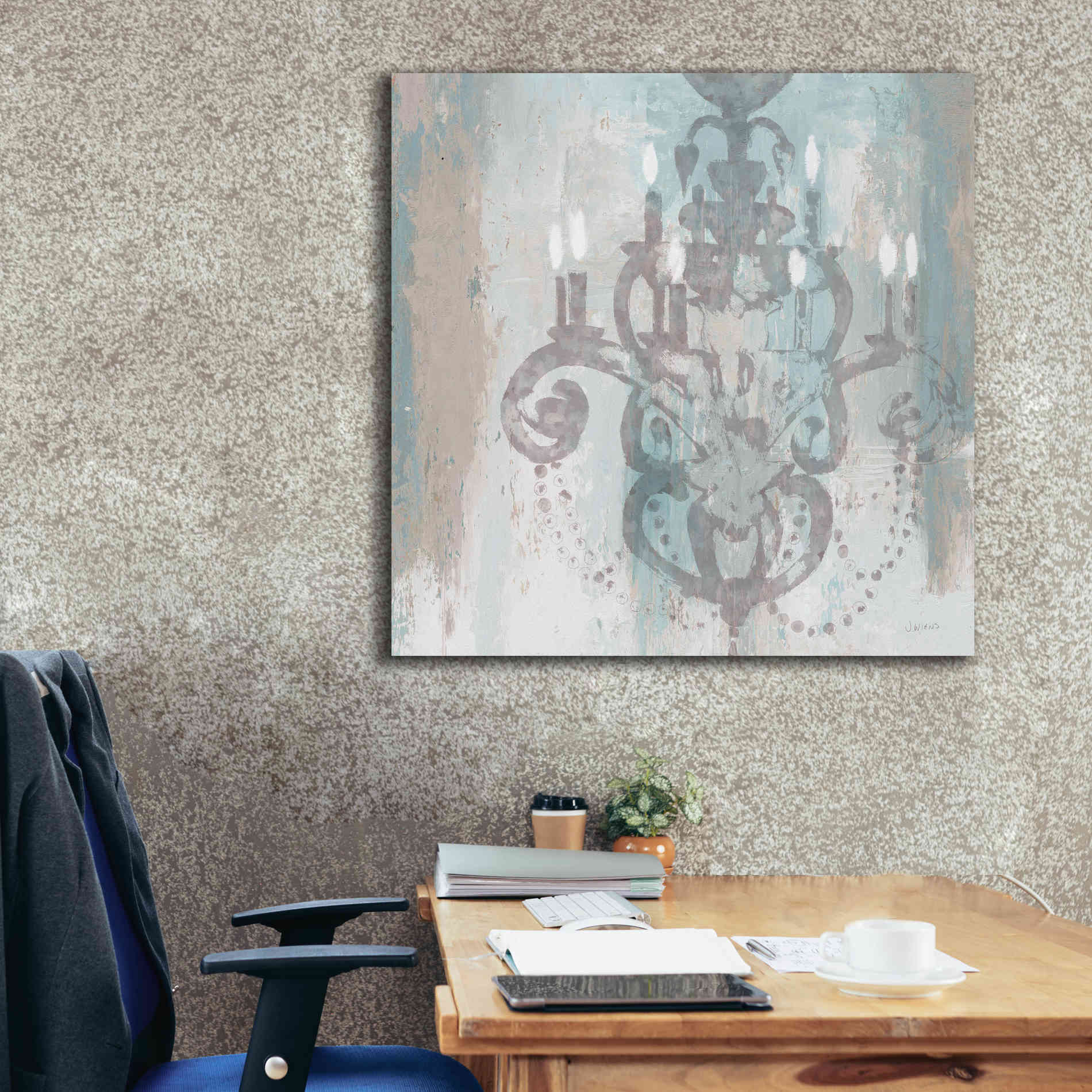 Epic Art 'Candelabra Teal II' by James Wiens, Canvas Wall Art,37 x 37