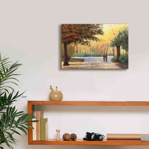 Image of Epic Art 'Golden Autumn Stroll' by James Wiens, Canvas Wall Art,18 x 12