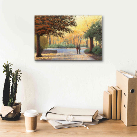 Image of Epic Art 'Golden Autumn Stroll' by James Wiens, Canvas Wall Art,18 x 12