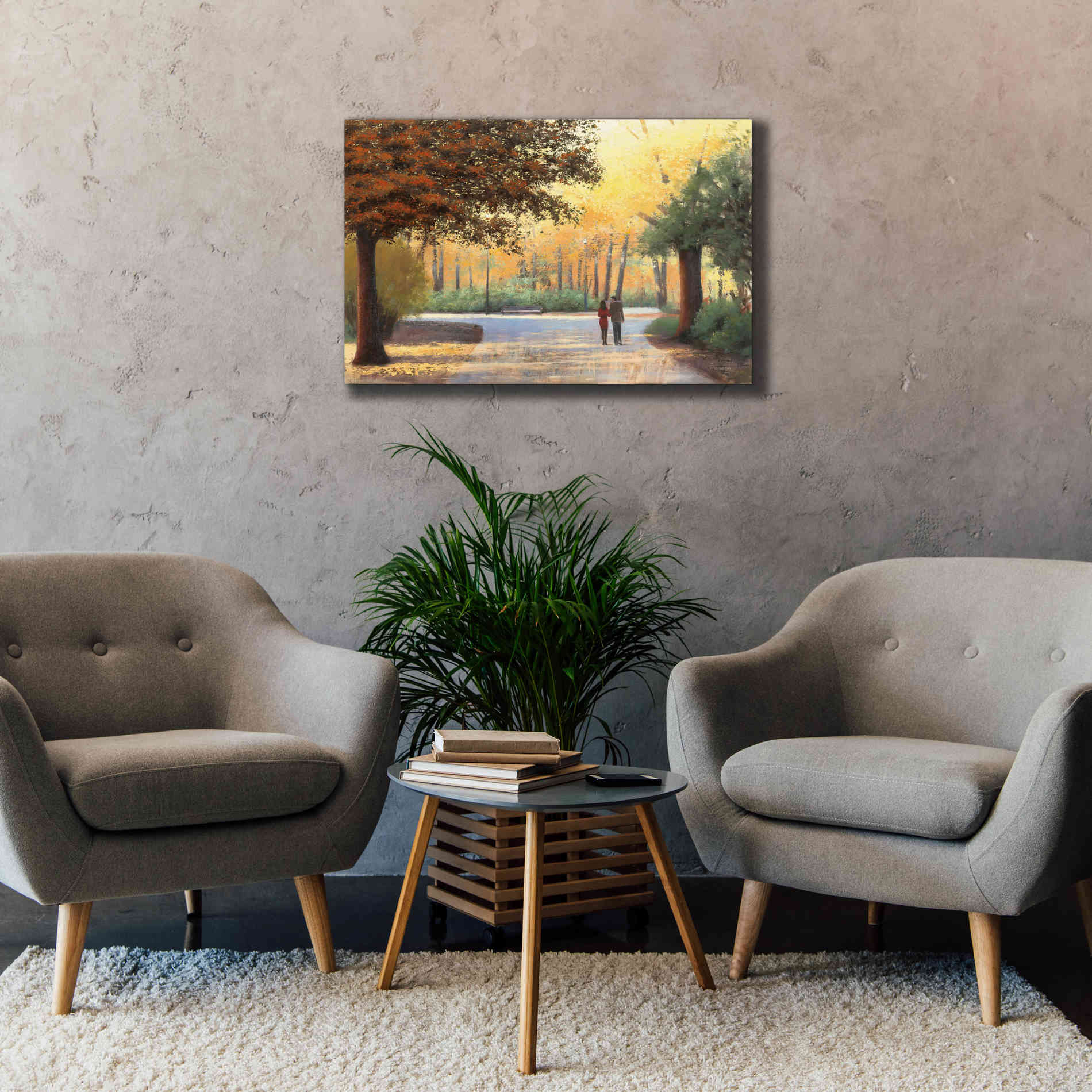 Epic Art 'Golden Autumn Stroll' by James Wiens, Canvas Wall Art,40 x 26