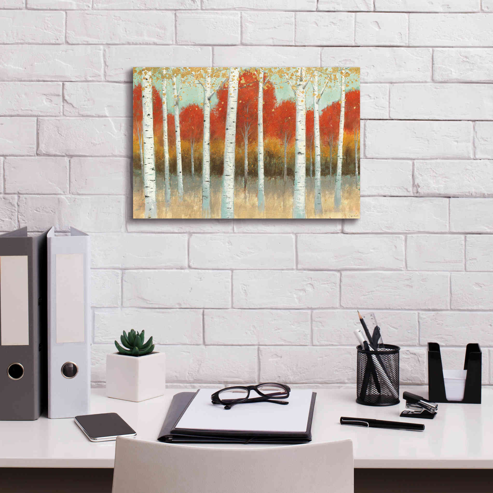 'Fall Promenade I' by James Wiens, Canvas Wall Art,18 x 12