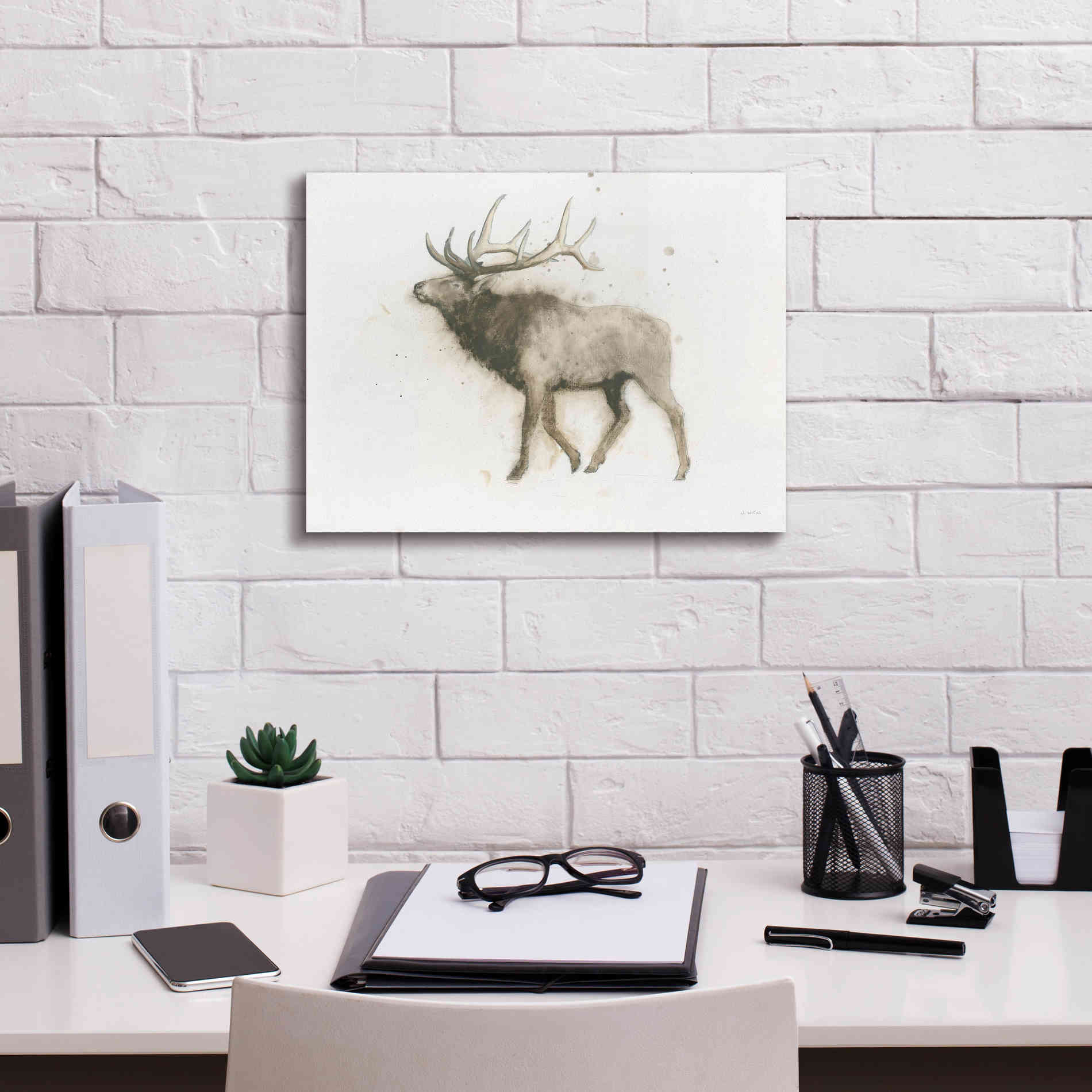 'Elk' by James Wiens, Canvas Wall Art,16 x 12
