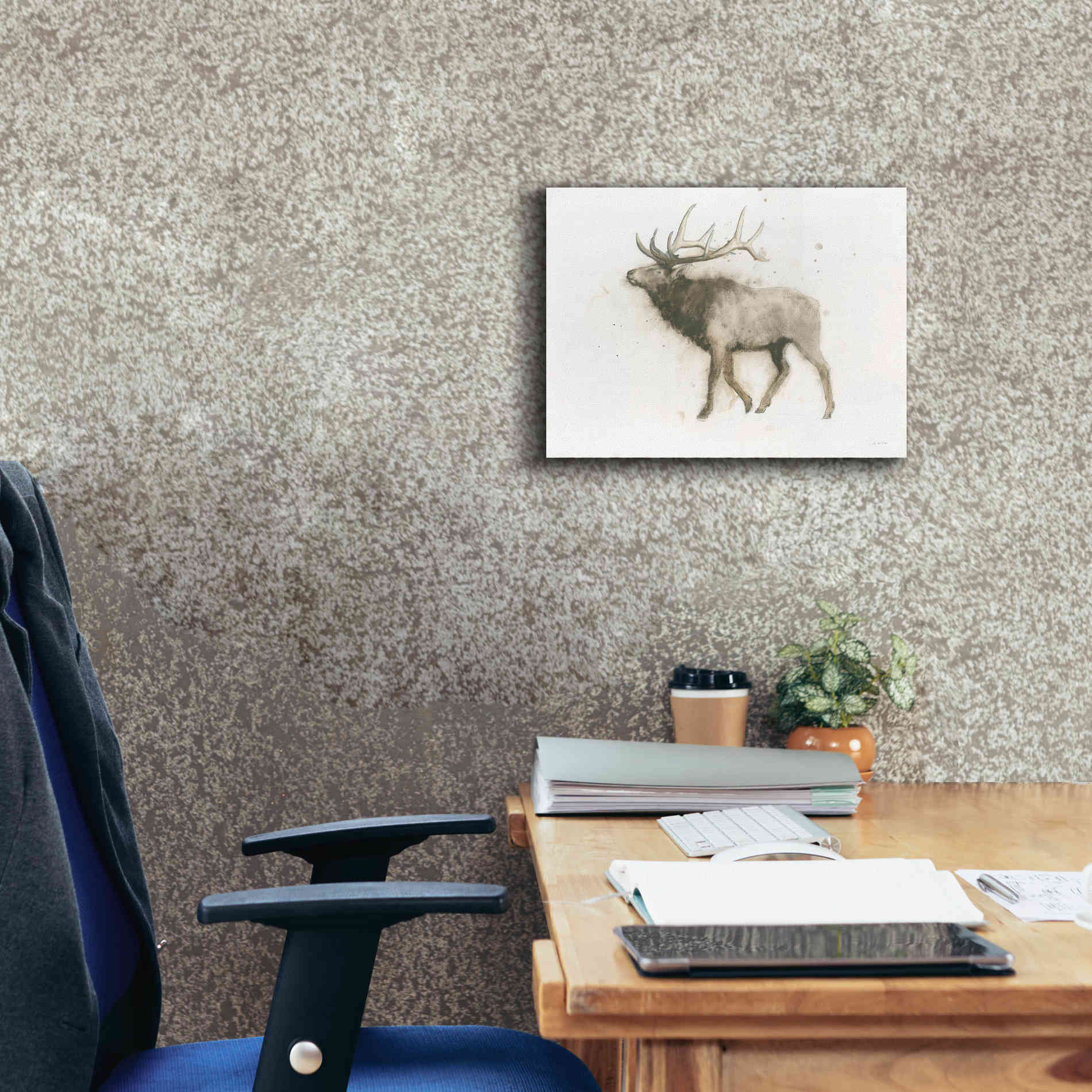 'Elk' by James Wiens, Canvas Wall Art,16 x 12