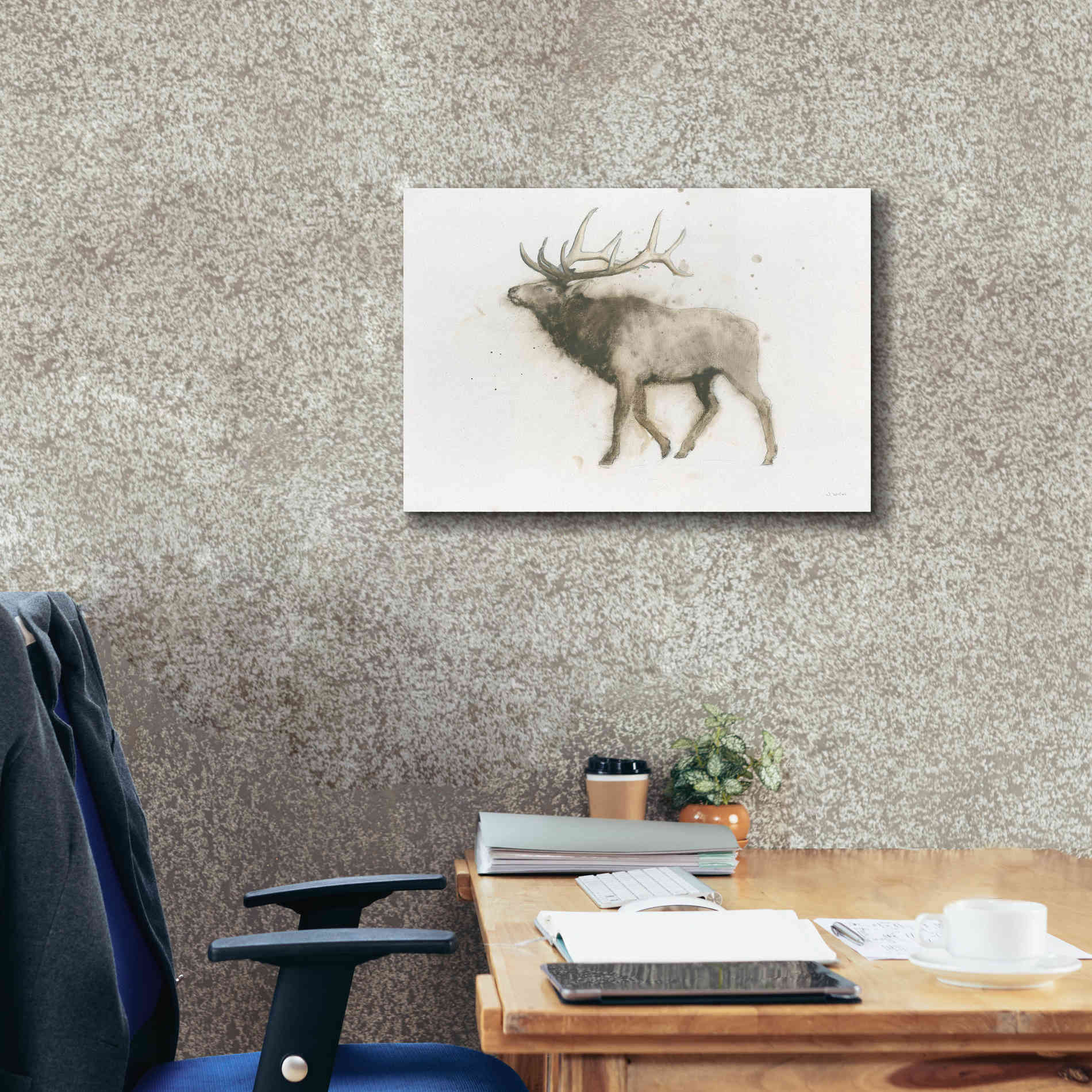 'Elk' by James Wiens, Canvas Wall Art,26 x 18