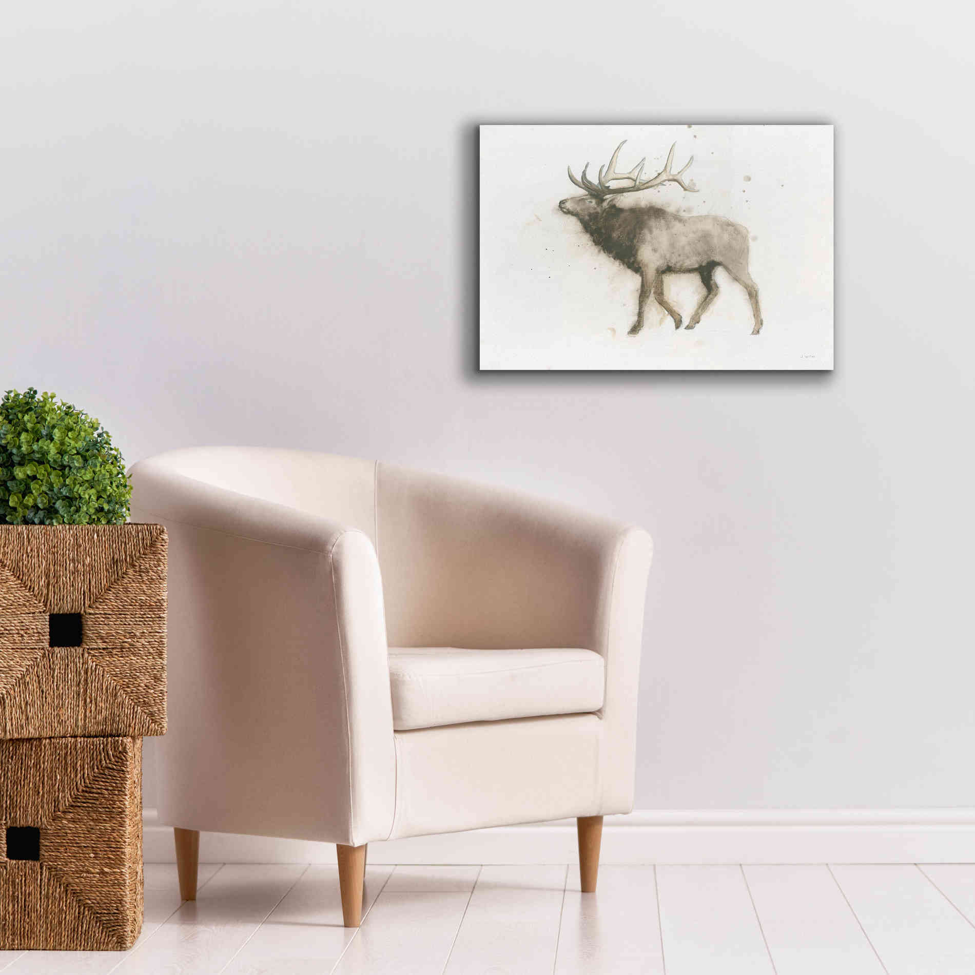 'Elk' by James Wiens, Canvas Wall Art,26 x 18