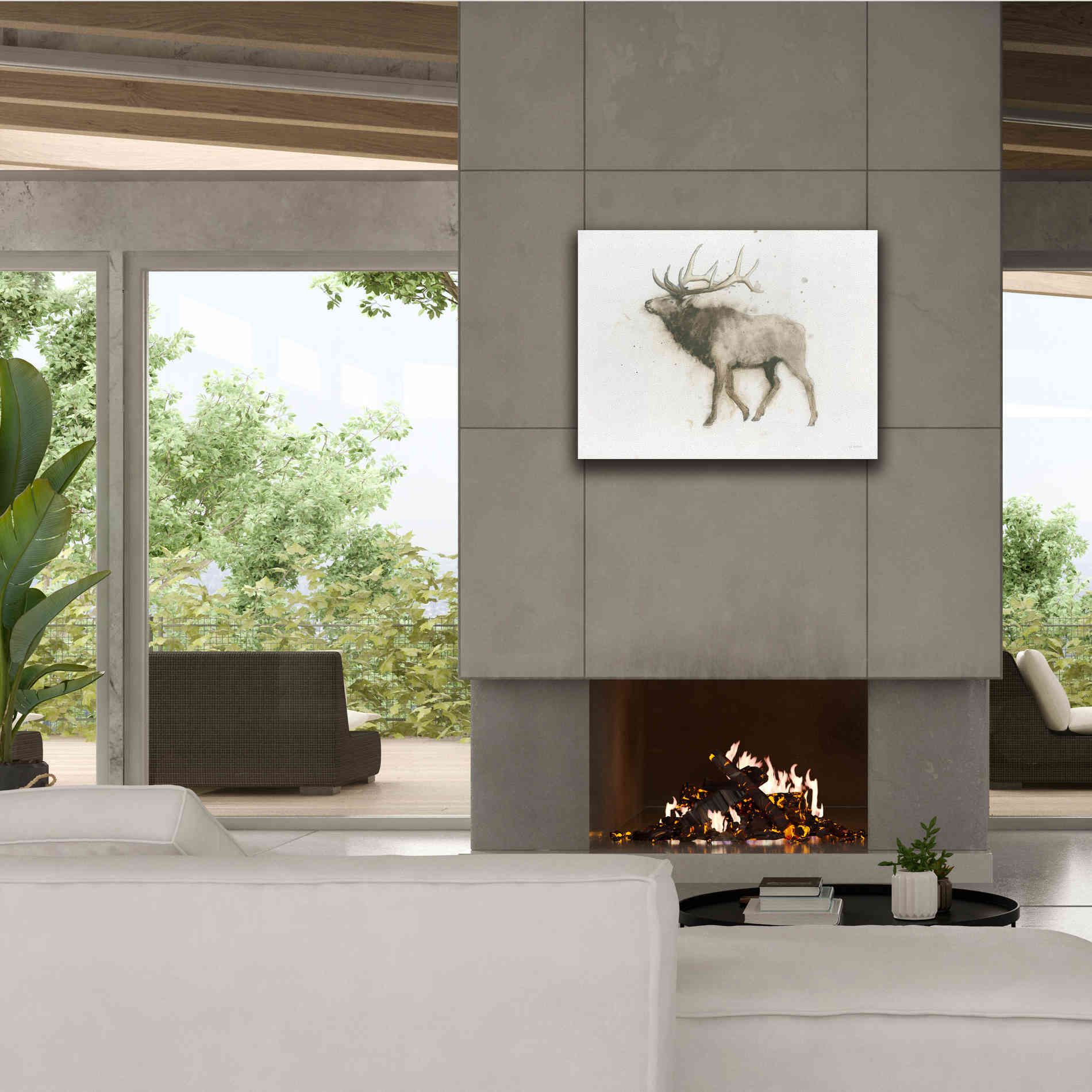 'Elk' by James Wiens, Canvas Wall Art,34 x 26