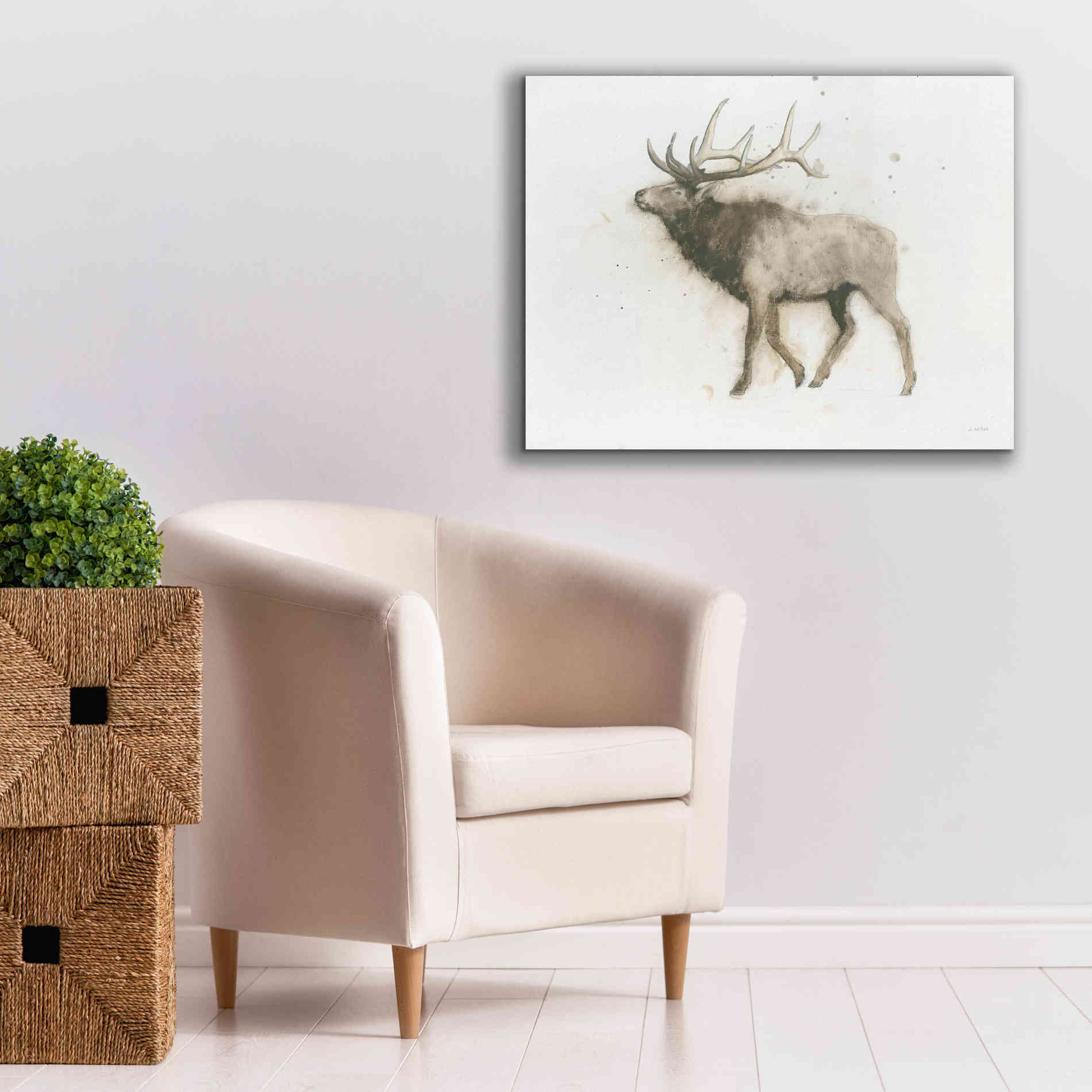 'Elk' by James Wiens, Canvas Wall Art,34 x 26