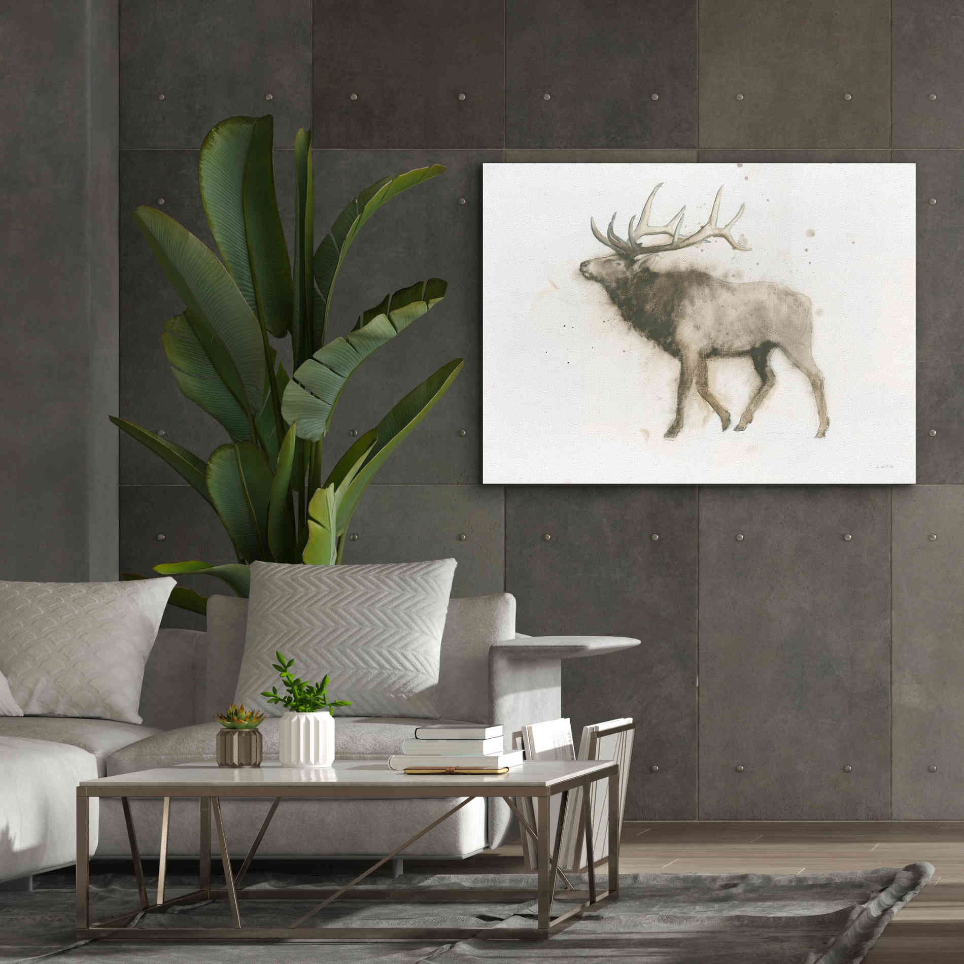 'Elk' by James Wiens, Canvas Wall Art,54 x 40