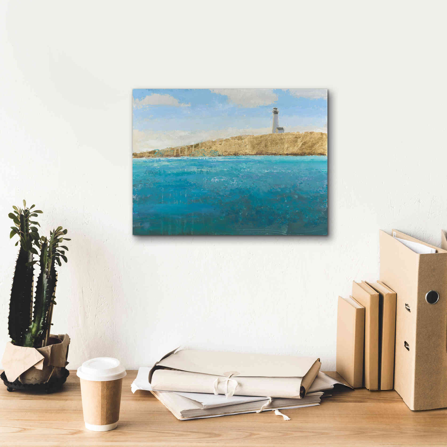 'Lighthouse Seascape II' by James Wiens, Canvas Wall Art,16 x 12
