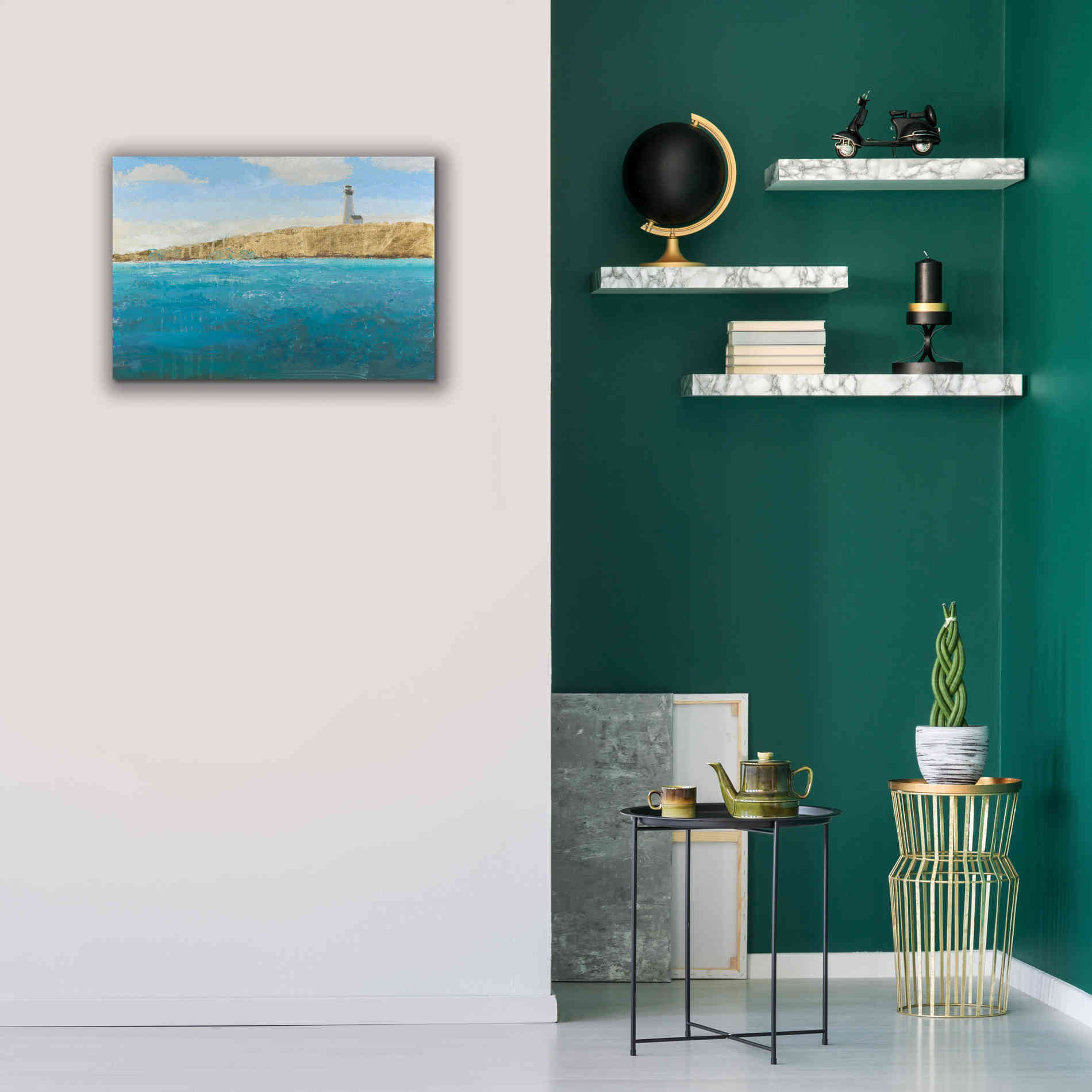 'Lighthouse Seascape II' by James Wiens, Canvas Wall Art,26 x 18