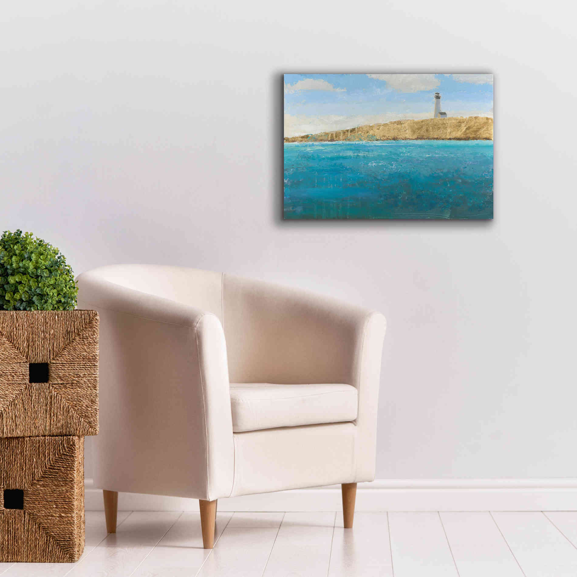 'Lighthouse Seascape II' by James Wiens, Canvas Wall Art,26 x 18
