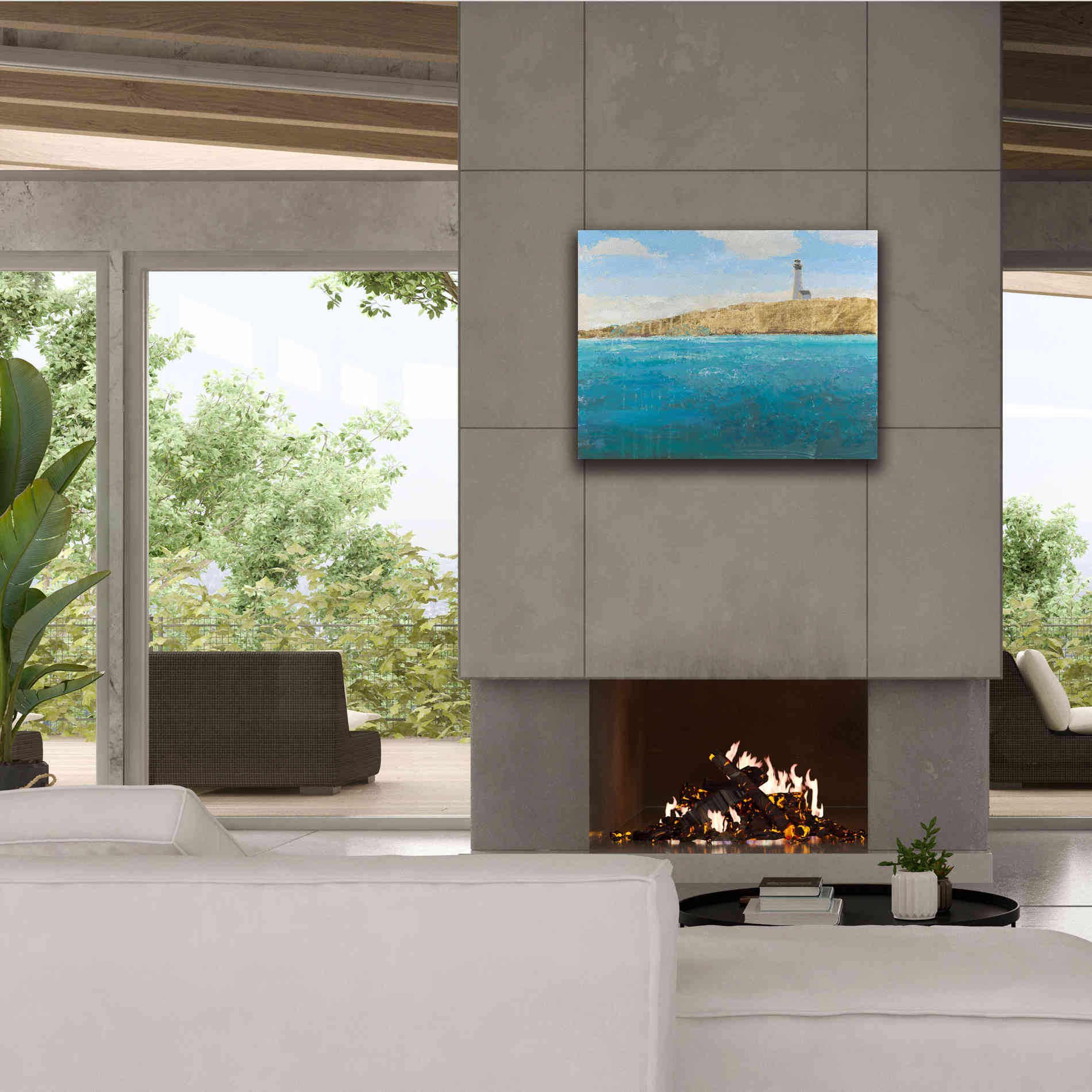 'Lighthouse Seascape II' by James Wiens, Canvas Wall Art,34 x 26