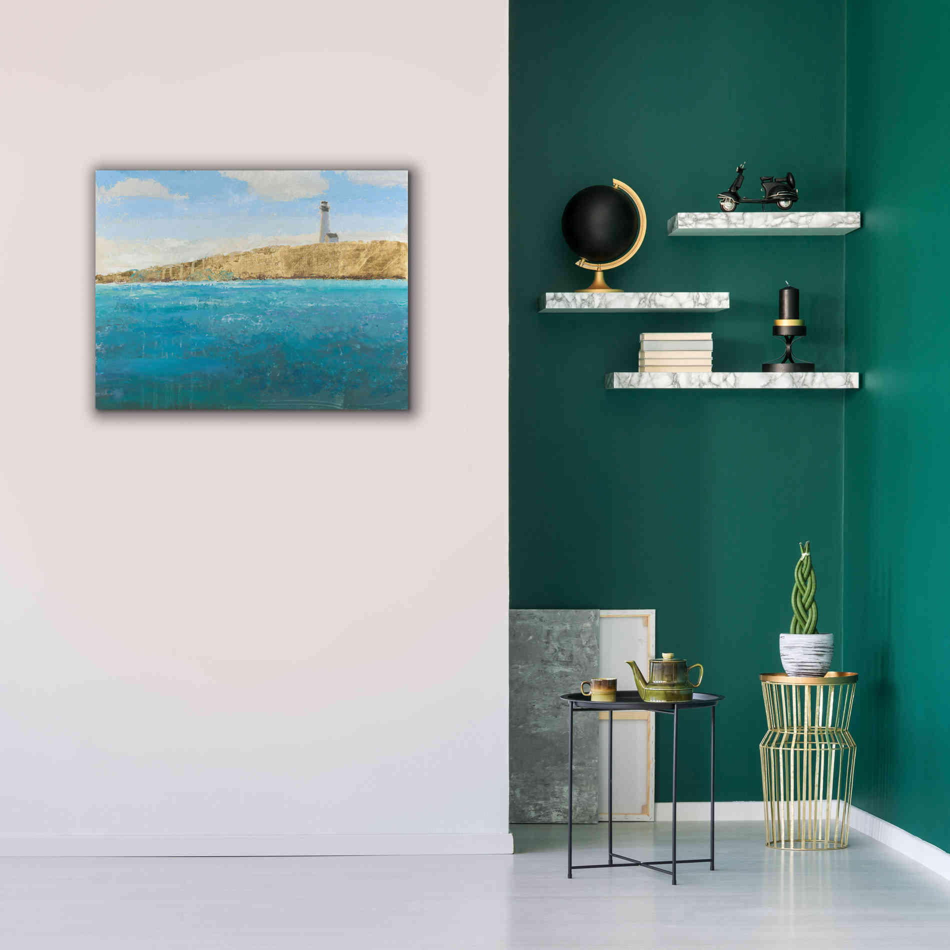 'Lighthouse Seascape II' by James Wiens, Canvas Wall Art,34 x 26