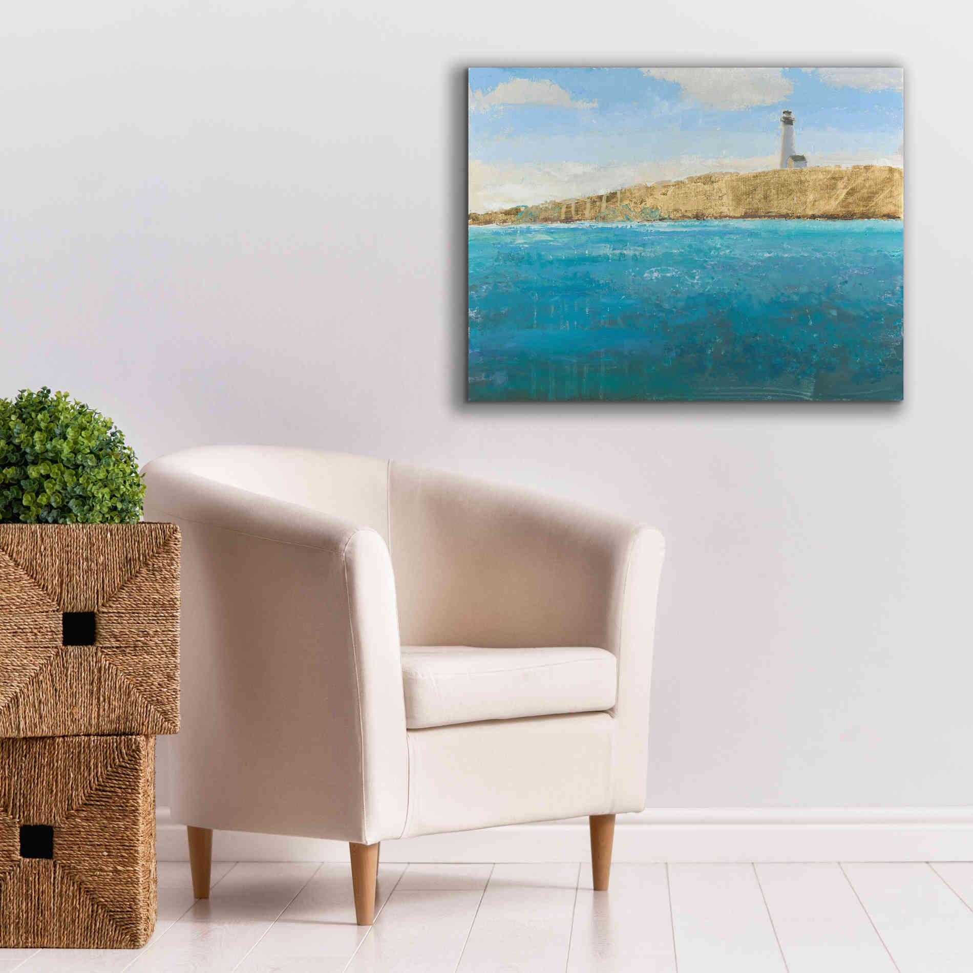 'Lighthouse Seascape II' by James Wiens, Canvas Wall Art,34 x 26