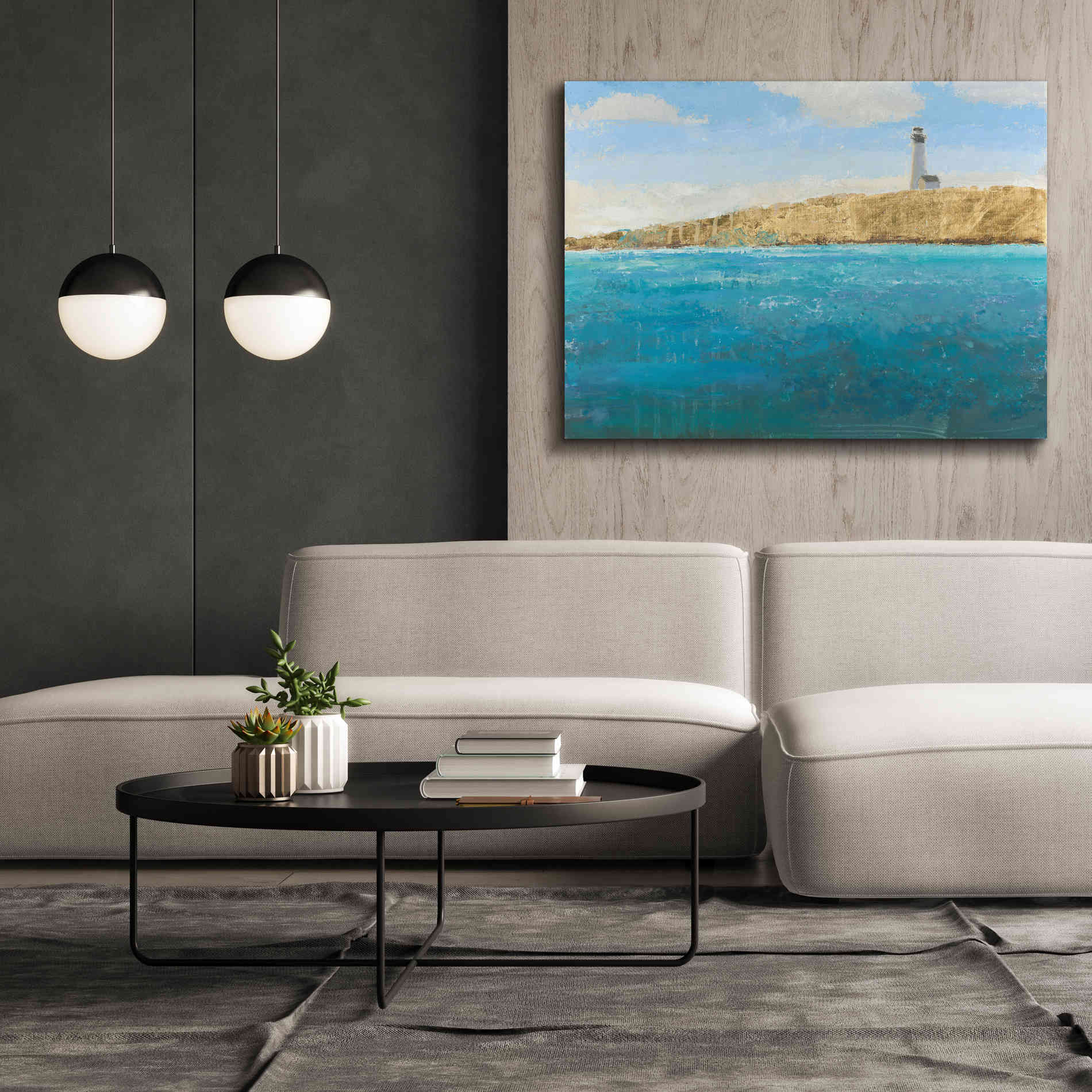 'Lighthouse Seascape II' by James Wiens, Canvas Wall Art,54 x 40